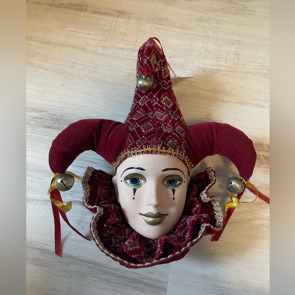 Burgundy Harlequin/Jester Wall Hanging